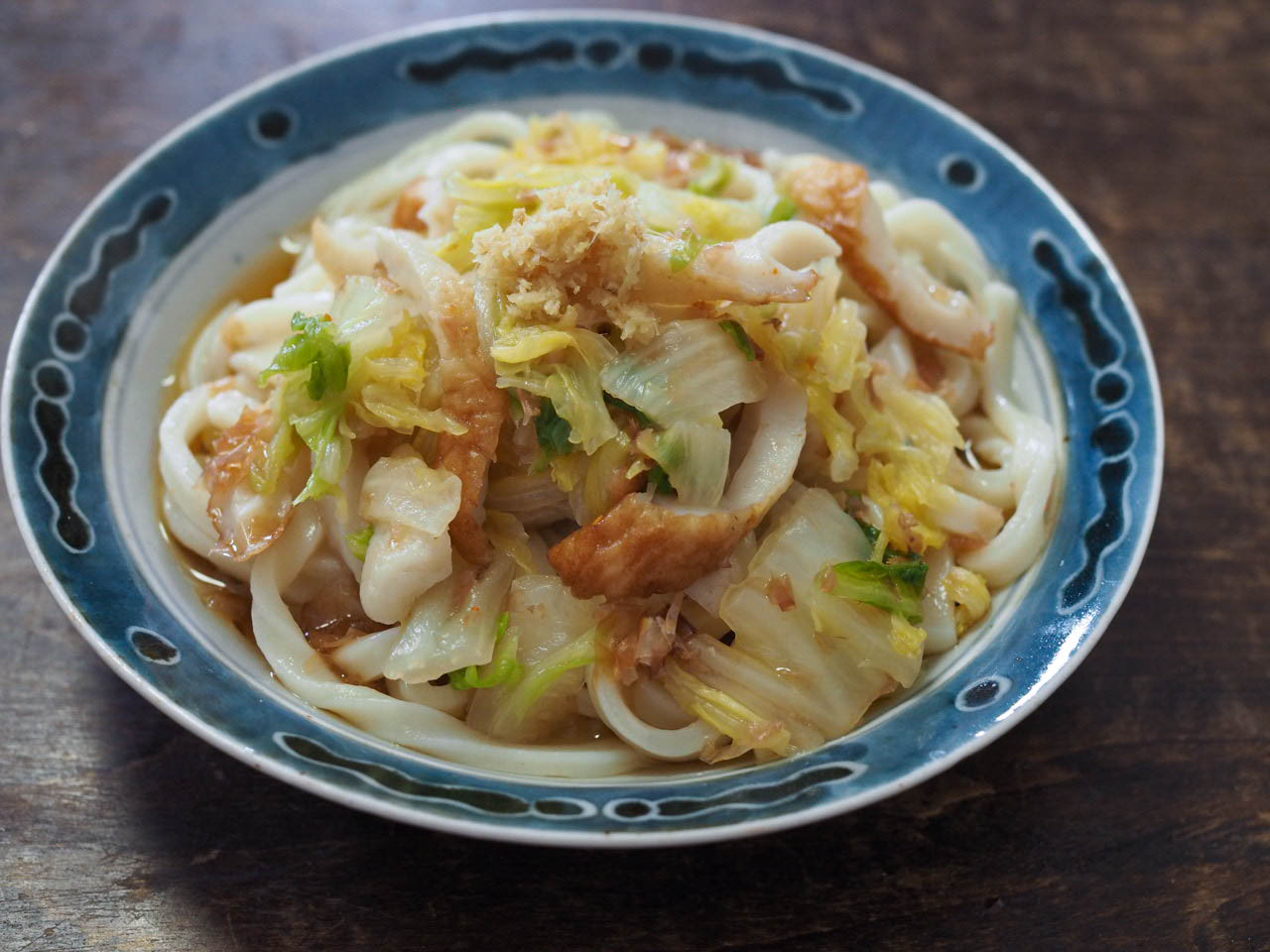 【白菜とちくわのぶっかけうどん】