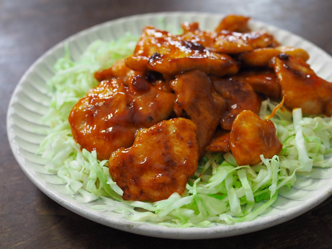 【鶏むね肉のケチャップレモン照り焼き】